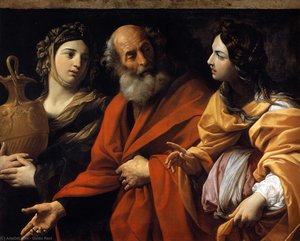 Loth And Her Daughters Fleeing Sodome — Reni Guido (le Guide)