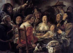 The King Drinks — Jacob Jordaens, Flemish Baroque