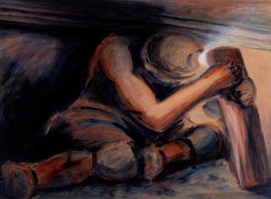 Miner Setting Prop In Low Seam — Oliver Kilbourn