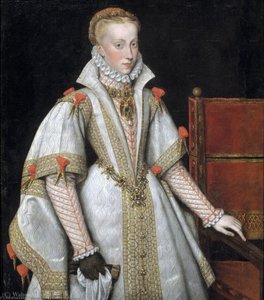 Portrait Of Anna Of Austria, Queen Of Spain — Bartolomé González Y Serrano