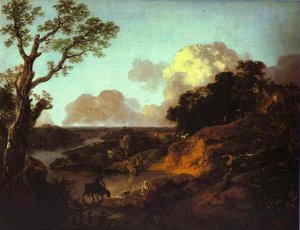 River Landscape With Rustic Lovers — Thomas Gainsborough