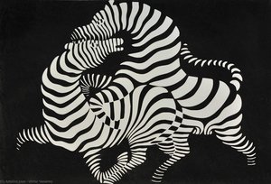 Zebras (white On Black) — Victor Vasarely