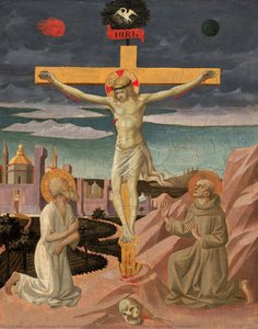 The Crucifixion With Saint Jerome And Saint Francis — Francesco Di Stefano Pesellino