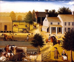 The Residence Of David Twining 1787 — Edward Hicks, American Folk Art