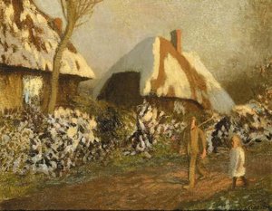 Cottages On A Frosty Evening — Sir George Clausen