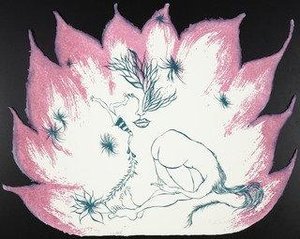 Untitled From Delicate Line (corpse She Was Holding) Her Head In The Flames — Chitra Ganesh
