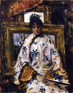 Woman In A Chinese Robe — William Merritt Chase, Impressionist Style