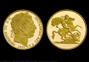 Five Pound Coin Of George Iii — Royal Mint, George William De Saulles, Neoclassicism