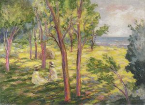Two Girls In A Landscape — Henri Lebasque, Post-impressionism