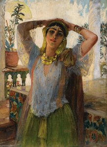 Jeune Orientale Sur Une Terrasse — Frederick Arthur Bridgman