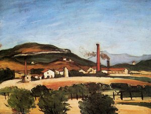 Factories Near Mont De Cengle — Paul Cézanne, Post-impressionism