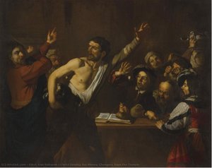 Christ Driving The Money Changers From The Temple — Dirck Van Baburen