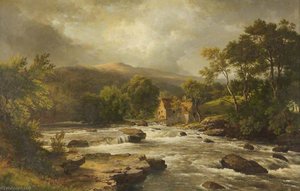 Mill In Ruins On The Banks Of The River Usk — Edmund Marriner Gill