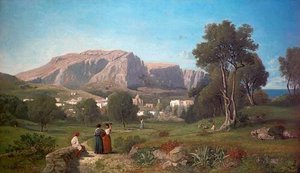 View Of The Island Of Capri — Henri-joseph Harpignies