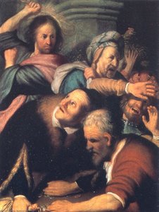 Christ Driving The Money Changers From The Temple — Rembrandt Van Rijn