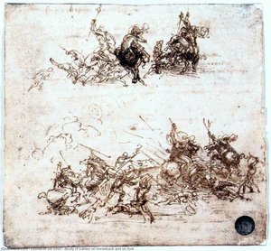 Study Of Battles On Horseback And On Foot — Leonardo Da Vinci, High Renaissance