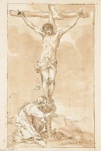 Le Christ En Croix Avec Marie-madeleine — Bartolomé Esteban Murillo