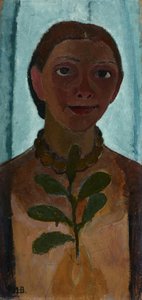 Self Portrait with Camellia Branch
