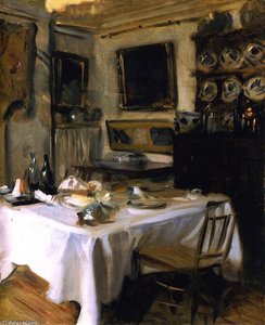 My Dining Room (also Known As The Lunch Table) — John Singer Sargent, Contemporary Realism