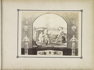 Photo Reproduction Of (presumably) A Print After A Mural In Pompeii, Depicting Actaeon And Diana — Roberto Rive