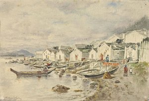 The Ranch Native Village, Sitka, 1884 — Theodore J. Richardson