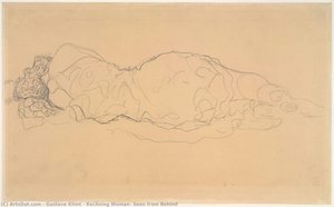Reclining Woman, Seen From Behind — Gustav Klimt, Vienna Secession