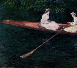 The Pink Skiff, Boating On The Ept — Claude Monet