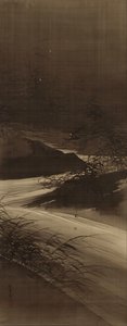 Fireflies Over The Uji River By Moonlight — Sakaki Hyakusen