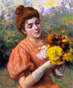 Woman With A Bouquet — Federico Zandomeneghi