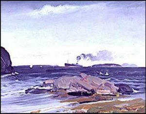 The Freighter, Monhegan, Maine And Breeze — George Wesley Bellows