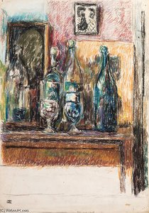 Still Life With Bottles And Glasses, The Artist's Studio, Charleston — Duncan Grant