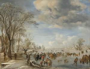Winter In Holland: Skating Scene — Aert Van Der Neer