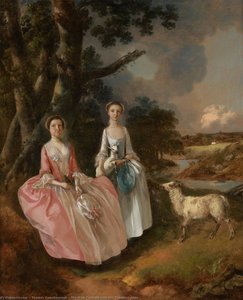 Mrs Mary Cobbold With Her Daughter Anne — Thomas Gainsborough, 18th-century British Landscape