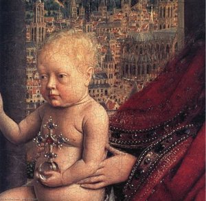 The Virgin Of Chancellor Rolin (detail - ) — Jan Van Eyck