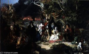 Highgate Fields During The Great Fire Of London — Edward Matthew Ward