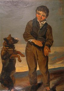 Boy Teaching A Dog A Trick — George Harvey