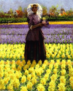 Woman In A Field Of Hyacinths — George Hitchcock