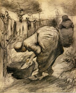 Woman By The Wash Tub In The Garden — Vincent Willem Van Gogh, Post-impressionism