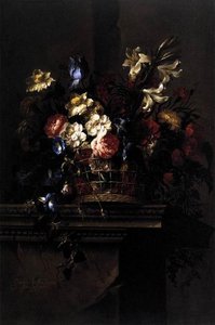 Basket Of Flowers On A Plinth — Juan De Arellano