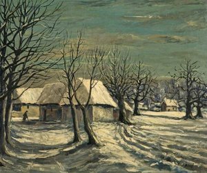 Winter Landscape, Snow In Wiltshire — George William Bissill, Post-impressionism