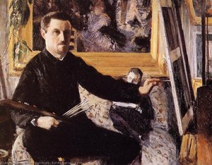 Self Portrait With Easel - — Gustave Caillebotte