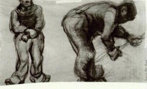 Study Of Two Peasants — Vincent Willem Van Gogh