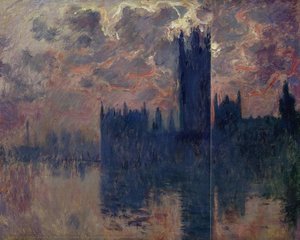 Houses Of Parliament, Sunset (detail) — Claude Monet, Impressionism