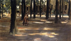 Going To School In Laren - Composition Study — Max Liebermann
