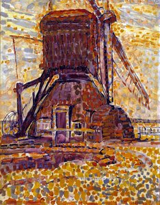 The Winkel Mill, Pointillist Version — Piet Mondrian