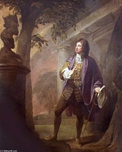 Sir Thomas Cookes Contemplating The Bust Of King Alfred — C Robert Edge Pine