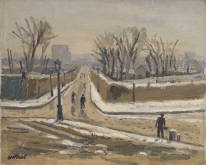 Les fortifications sous la neige aux abords de la porte de Vanves