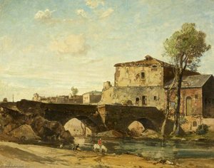 Old Mill At Ávila, Spain — Oliver Hall, Romanticism