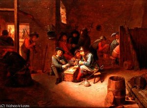 A Guardroom Interior With Soldiers Playing Cards — Josse Van Craesbeeck