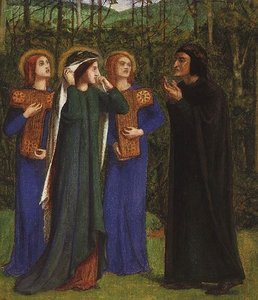 The Meeting Of Dante And Beatrice In Paradise — Dante Gabriel Rossetti
